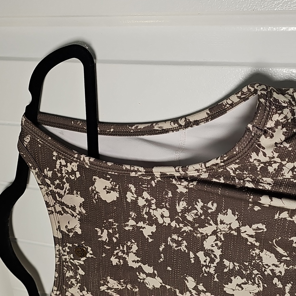 Prana L Olive Green and Cream Floral Dress - Picture 10 of 12